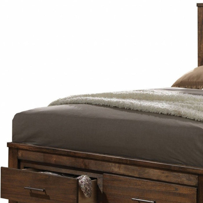 Homeroots Upholstered Bed in a Stylish Fusion of Brown and Black Hues