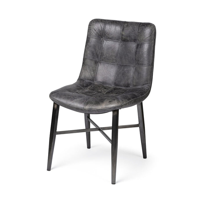 Chic Black Leather Dining Chair – Sleek Design by Homeroots