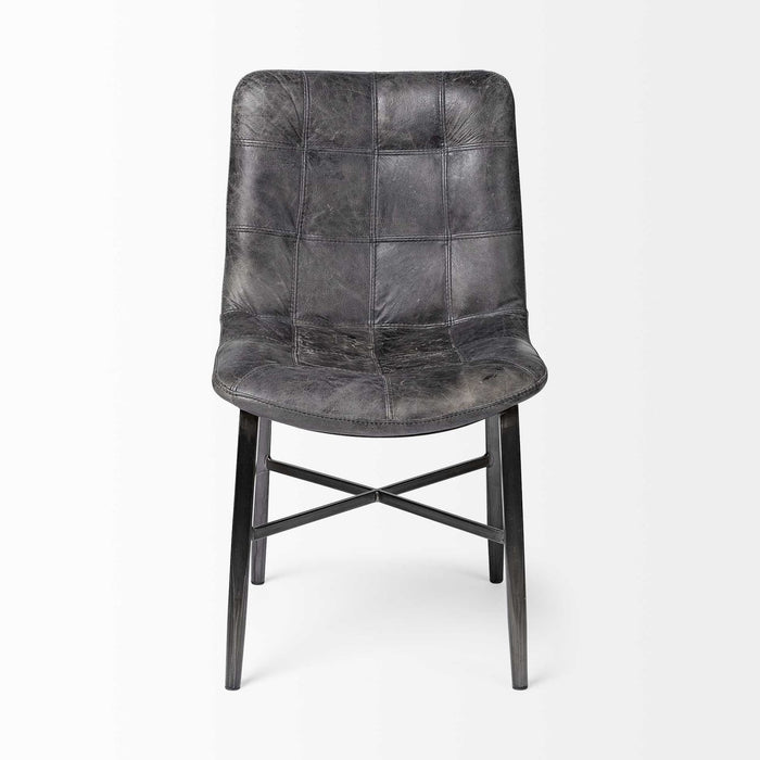 Chic Black Leather Dining Chair – Sleek Design by Homeroots