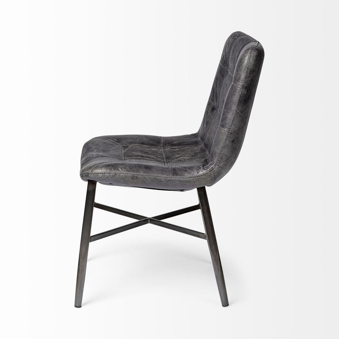 Chic Black Leather Dining Chair – Sleek Design by Homeroots