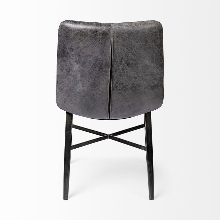 Chic Black Leather Dining Chair – Sleek Design by Homeroots