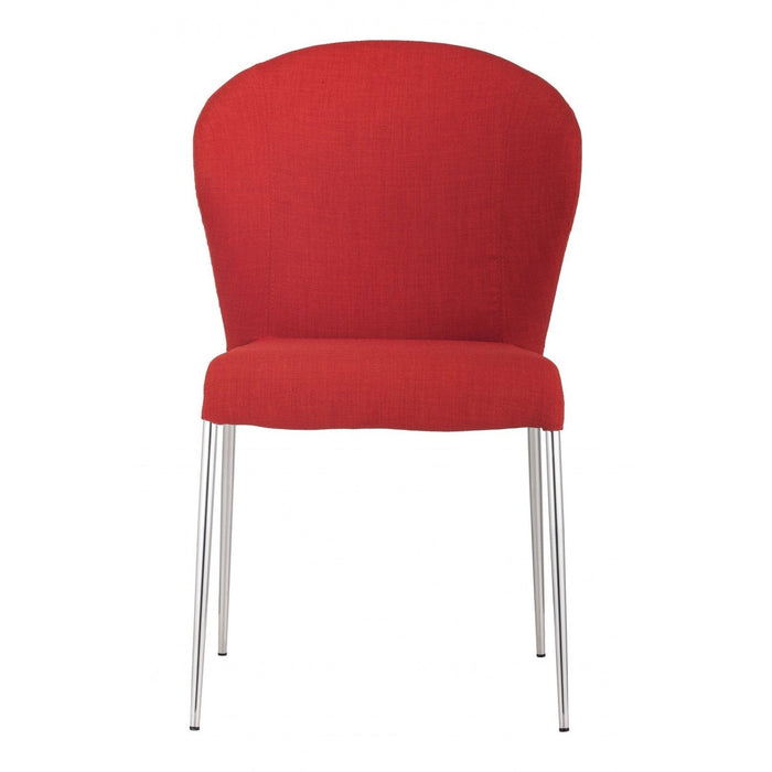 Homeroots Oulu Dining Chairs x4 - Vibrant Tangerine Set