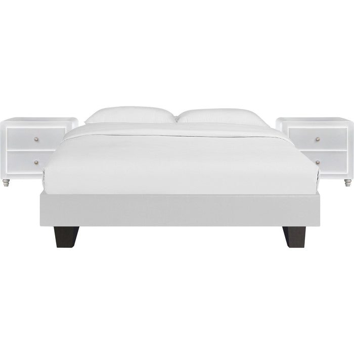 Homeroots Queen-Size Platform Bed Set with Twin Nightstands