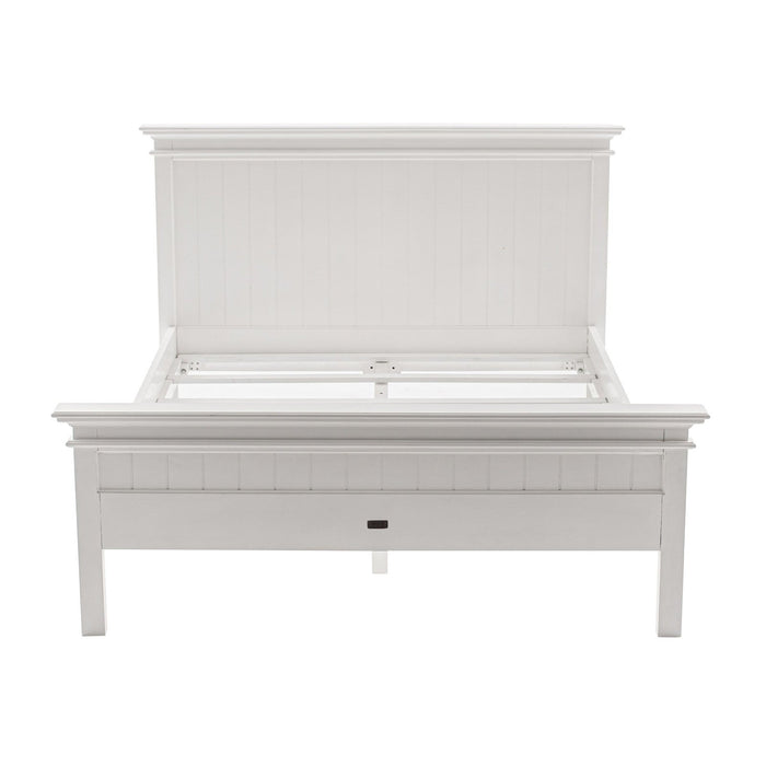 Homeroots Queen Size Bed: Timeless Elegance in White Panel Design