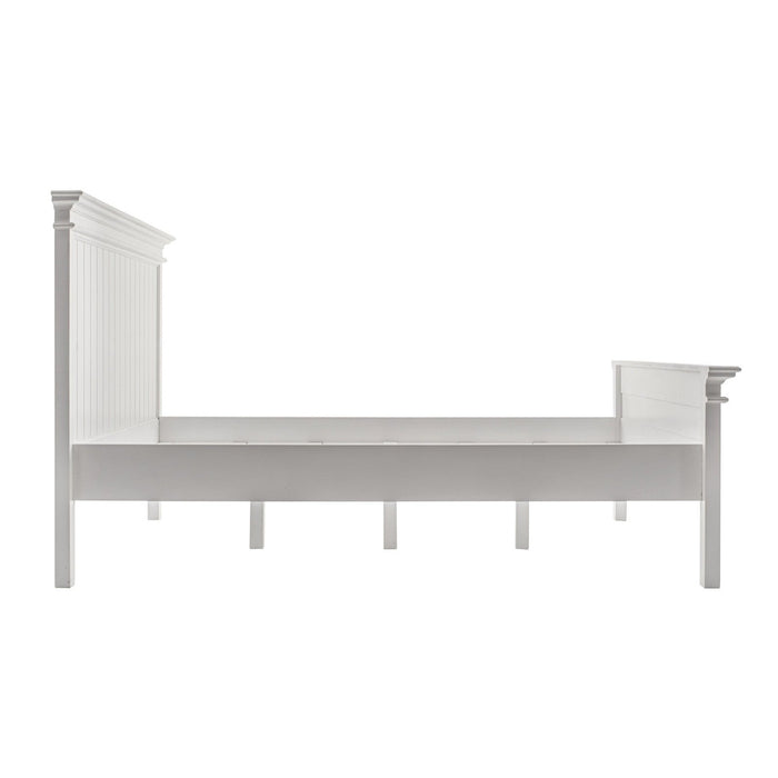 Homeroots Queen Size Bed: Timeless Elegance in White Panel Design