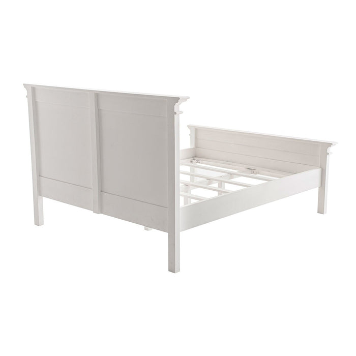 Homeroots Queen Size Bed: Timeless Elegance in White Panel Design