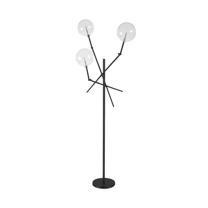 Black Tri Globe Metal Floor Lamp by Homeroots - Contemporary Lighting