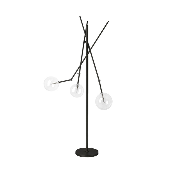 Black Tri Globe Metal Floor Lamp by Homeroots - Contemporary Lighting