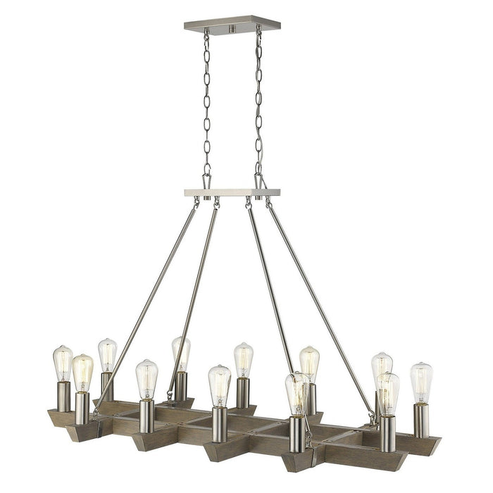 Finnick 12-Light Satin Nickel Chandelier by Homeroots - Elegant Illumination for Your Space