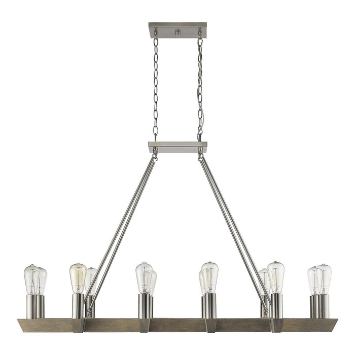 Finnick 12-Light Satin Nickel Chandelier by Homeroots - Elegant Illumination for Your Space