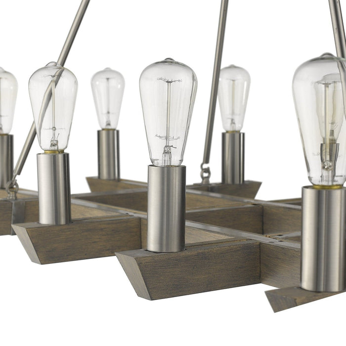 Finnick 12-Light Satin Nickel Chandelier by Homeroots - Elegant Illumination for Your Space