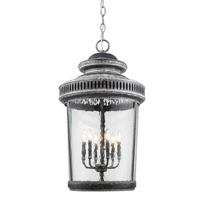 Kingston 6-Light Antique Lead Pendant - Elegant Foyer Lighting