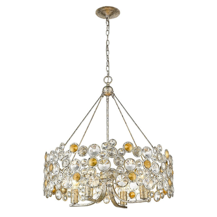 Homeroots Vitozzi 4-Light Silver Leaf Chandelier - Elegant Lighting