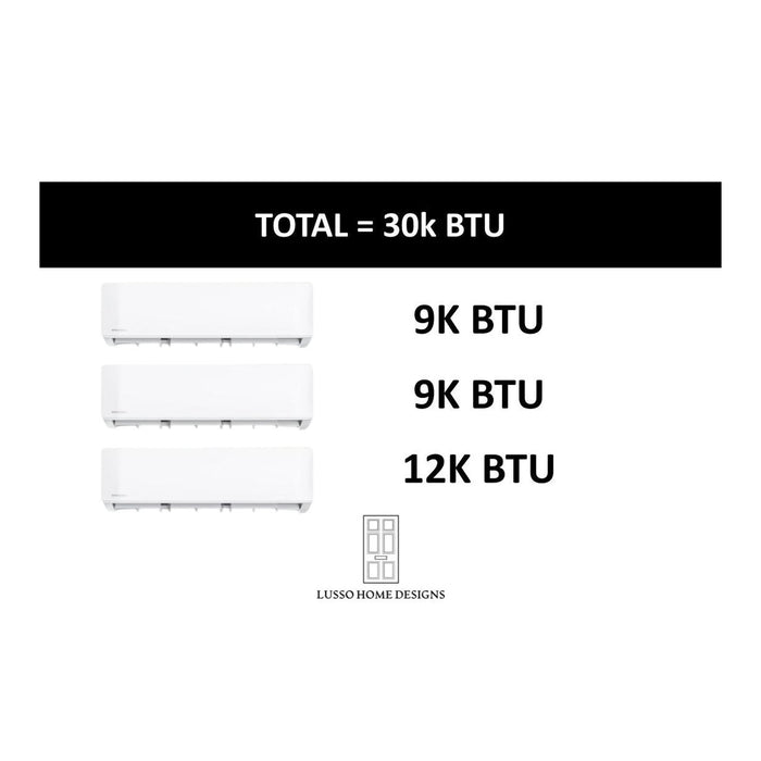 MRCOOL DIY Mini Split - 30,000 BTU 3 Zone Ductless Air Conditioner and Heat Pump with 25 ft. Install Kit, DIYM336HPW01C28