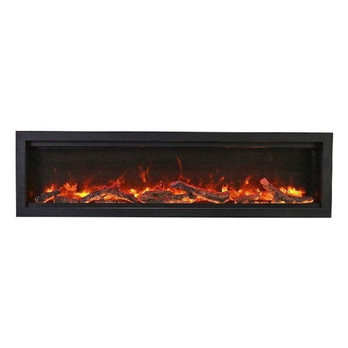 Remii 60" Clean-Face Electric Fireplace - Black Steel Surround