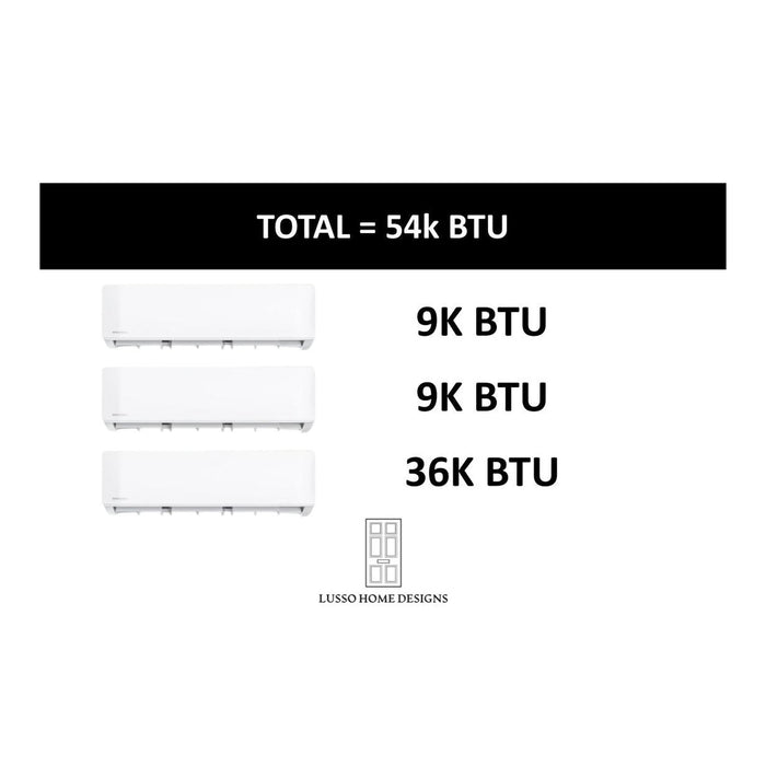 MRCOOL DIY Mini Split - 54,000 BTU 3 Zone Ductless Air Conditioner and Heat Pump with 35 ft. Install Kit, DIYM348HPW04C69