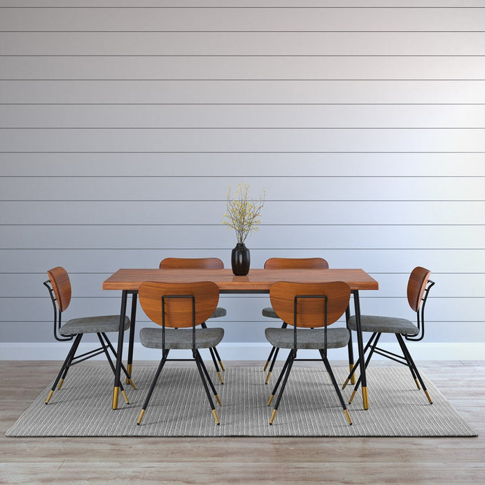 2-Piece Wood & Steel Side Chairs Set by Homeroots