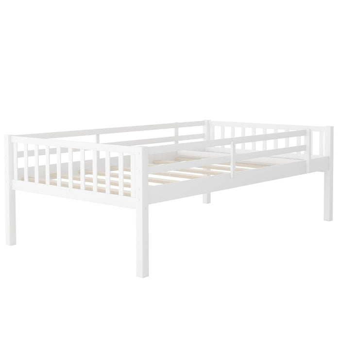 White Full Over Double Twin Bunk Beds - Space-Saving Design with Drawers