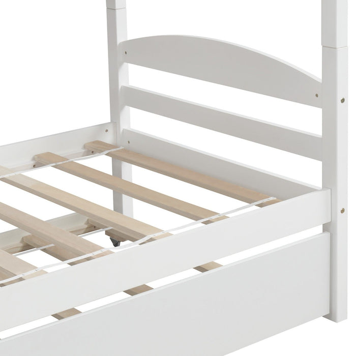 White Twin Bunk Bed – Contemporary Design by Homeroots