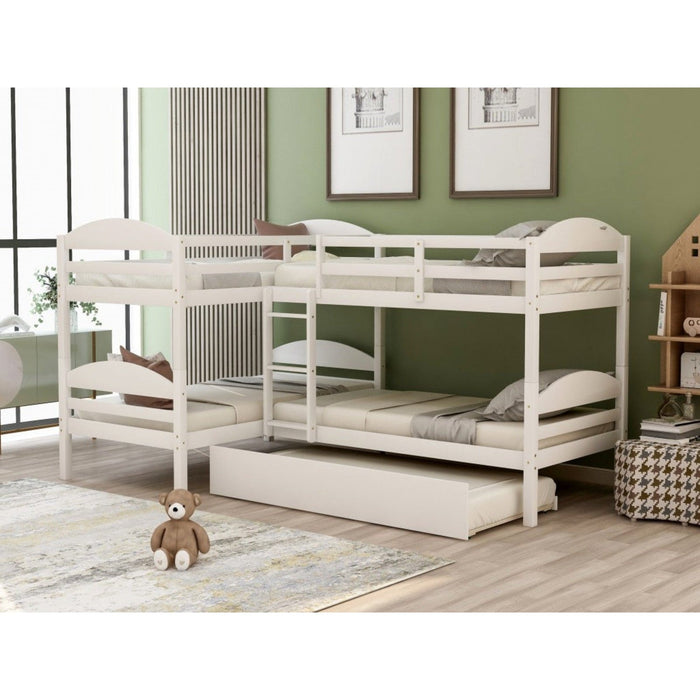 White Twin Bunk Bed – Contemporary Design by Homeroots