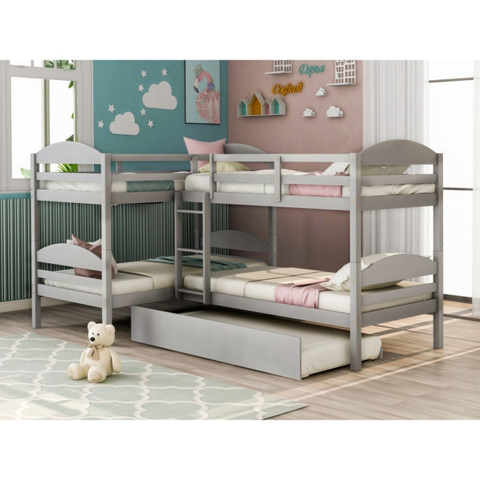Gray Twin Bunk Bed - Contemporary Design by Homeroots
