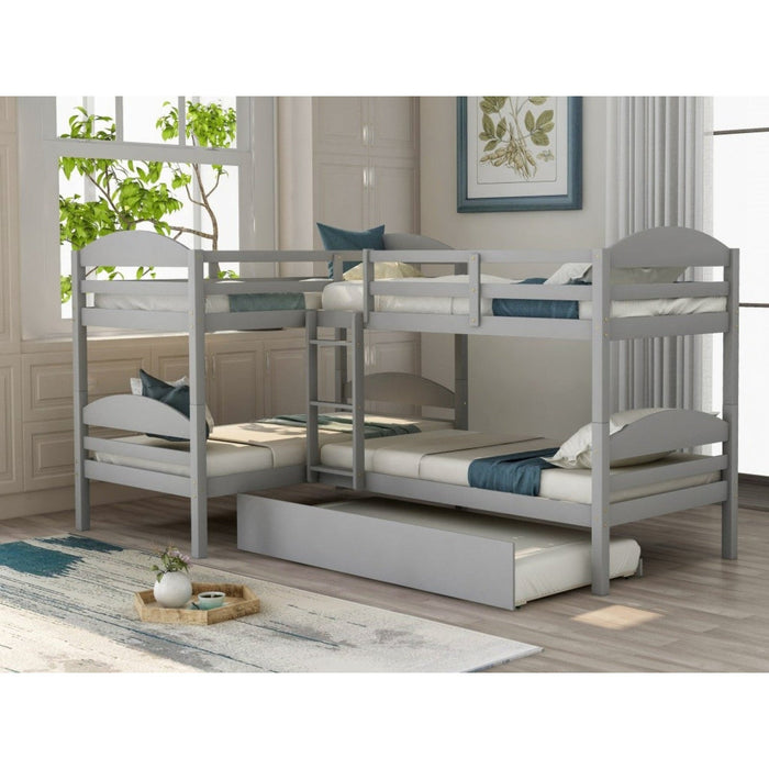 Gray Twin Bunk Bed - Contemporary Design by Homeroots