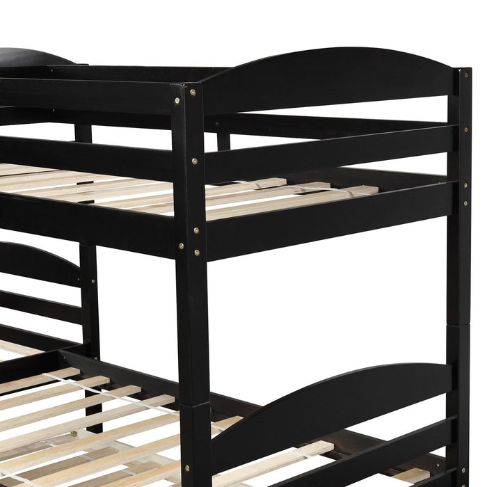 Espresso Twin Bunk Bed – Modern Design by Homeroots