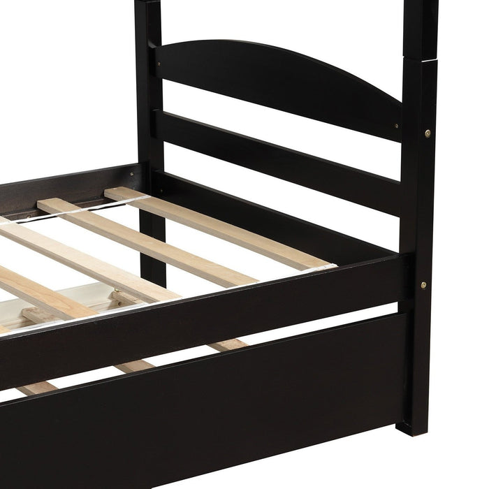 Espresso Twin Bunk Bed – Modern Design by Homeroots