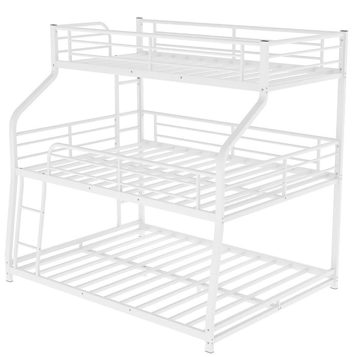 White Triple Bunk Bed - Space-Saving Twin XL, Full XL, Queen Size