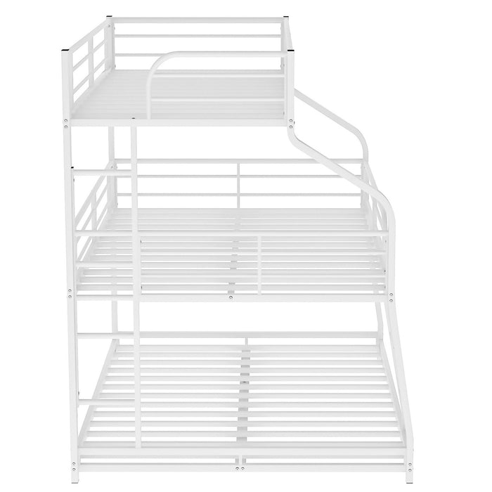 White Triple Bunk Bed - Space-Saving Twin XL, Full XL, Queen Size