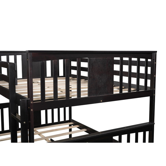 Brown Full-Over-Twin Trundle Bunk Bed by Homeroots