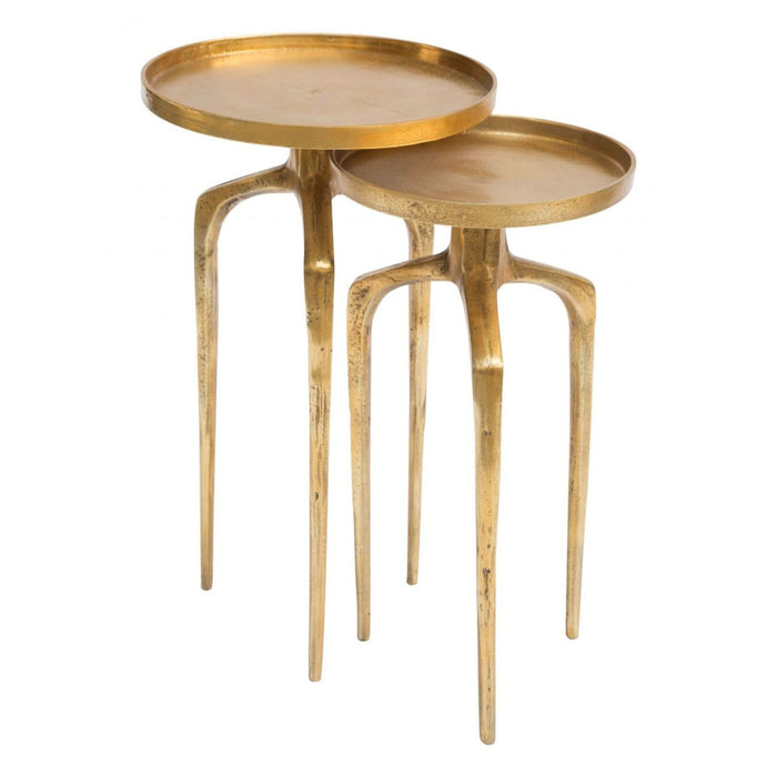 Zuo Como Accent Tables Set of 2 - Antique Gold Duo