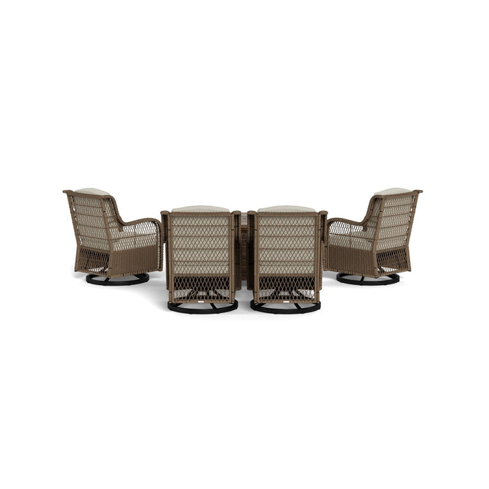 Tortuga Outdoor Rio Vista 5-Pc Fire Set - 4 Swivel Chairs, 1 Fire Table - Sandstone