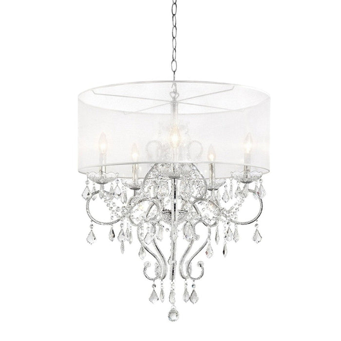 Silver Crystal Ceiling Lamp with See-Thru Shade by Homeroots