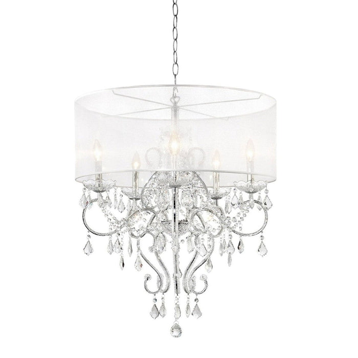 Silver Crystal Ceiling Lamp with See-Thru Shade by Homeroots