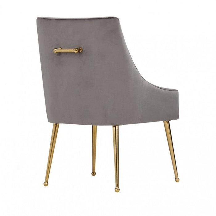 Gray Rosegold Velvet Dining Chairs Set - 2-Pack by Homeroots