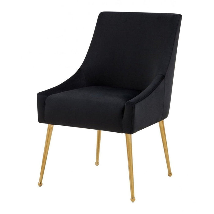 Black Gold Velvet Dining Chairs - Set of 2 by Homeroots