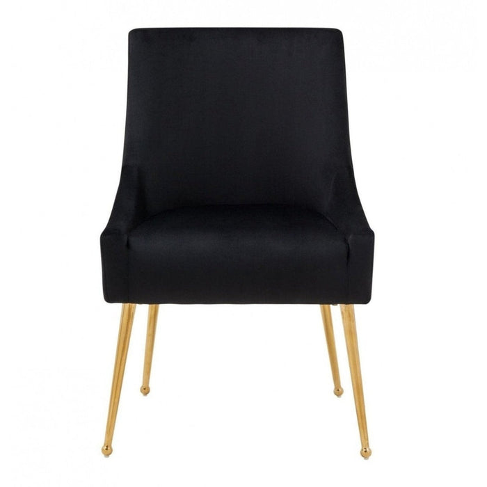 Black Gold Velvet Dining Chairs - Set of 2 by Homeroots