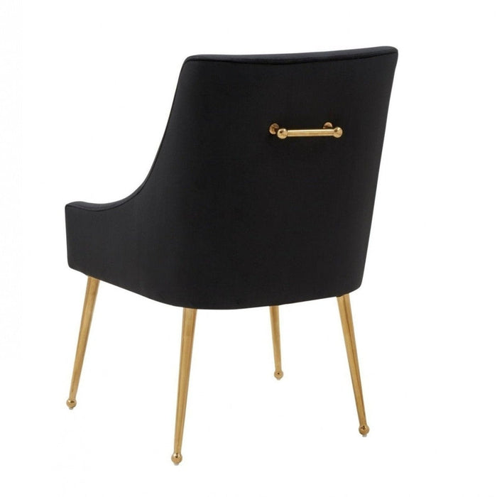 Black Gold Velvet Dining Chairs - Set of 2 by Homeroots