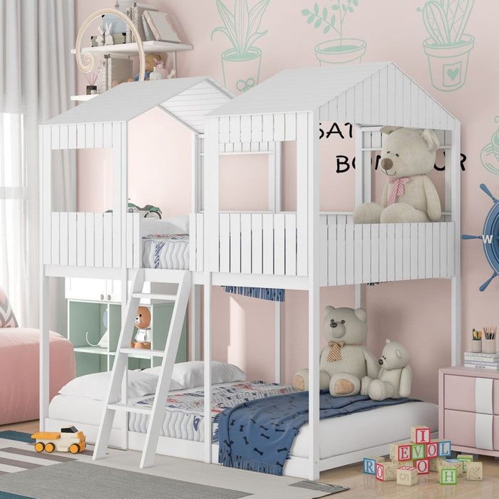 White Twin Bunk Bed - Contemporary Design for Stylish Kids' Rooms