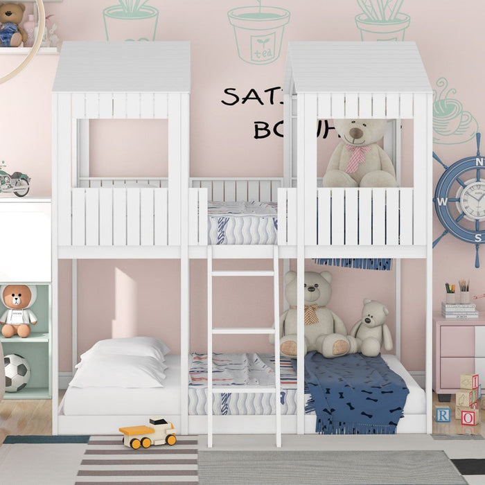 White Twin Bunk Bed - Contemporary Design for Stylish Kids' Rooms