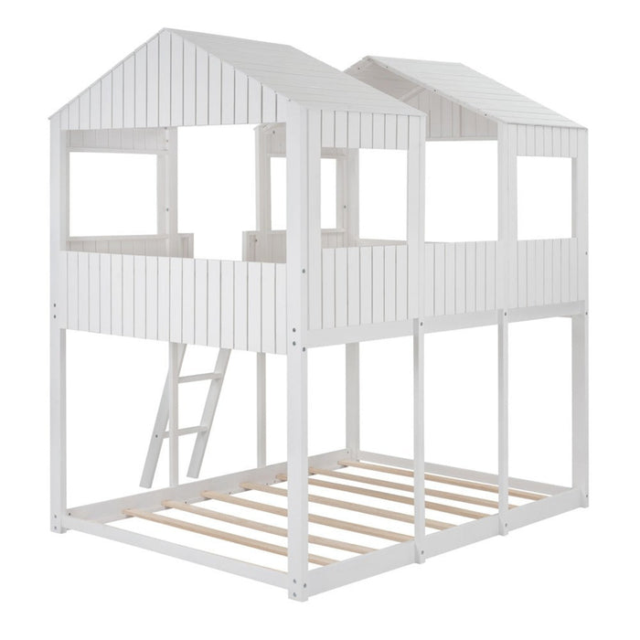 White Twin Bunk Bed - Contemporary Design for Stylish Kids' Rooms