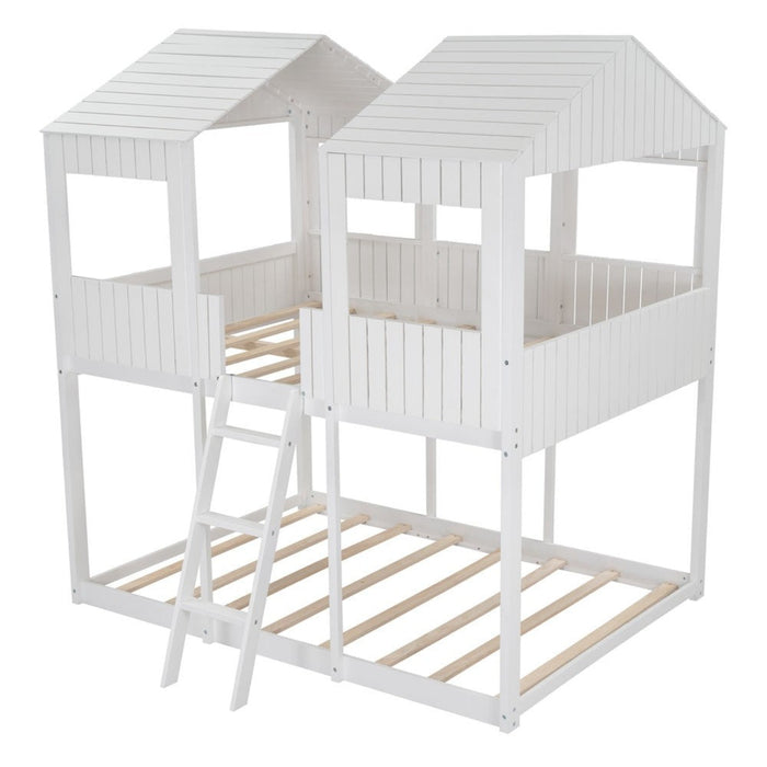 White Twin Bunk Bed - Contemporary Design for Stylish Kids' Rooms