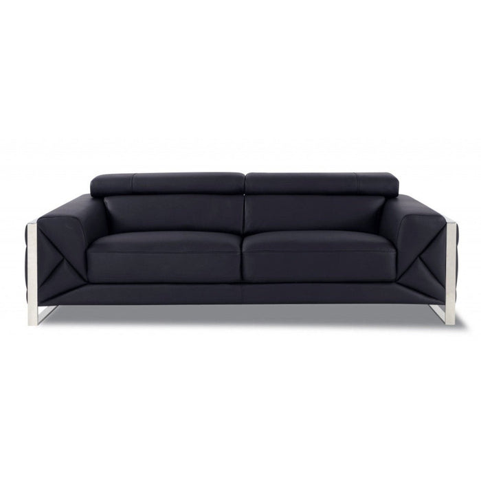 Modern 89" Chrome Leather Sofa – Homeroots Furniture