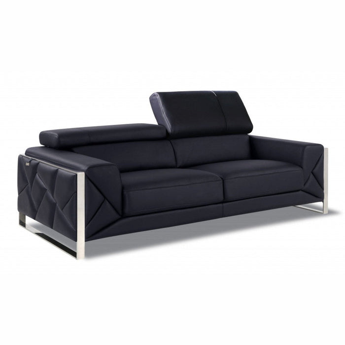 Modern 89" Chrome Leather Sofa – Homeroots Furniture