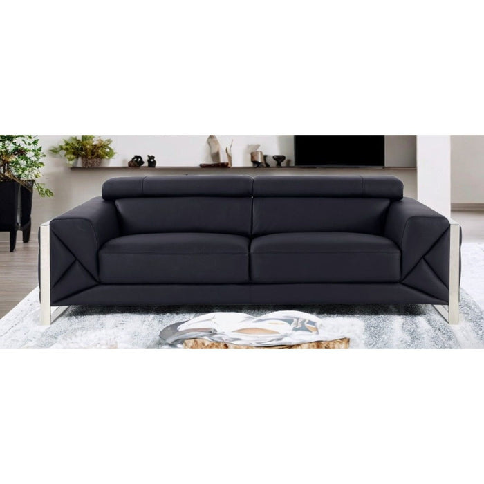 Modern 89" Chrome Leather Sofa – Homeroots Furniture