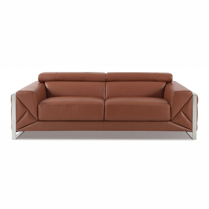 Modern 89" Chrome Leather Sofa – Homeroots Furniture