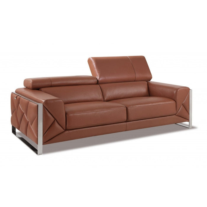 Modern 89" Chrome Leather Sofa – Homeroots Furniture