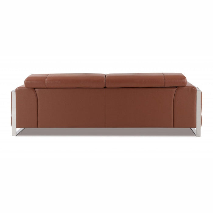 Modern 89" Chrome Leather Sofa – Homeroots Furniture