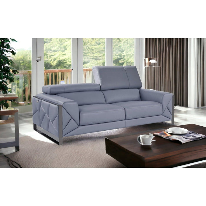 Modern 89" Chrome Leather Sofa – Homeroots Furniture